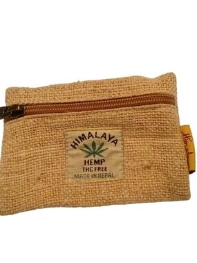 Hemp Natural Tan Zip Pouch -